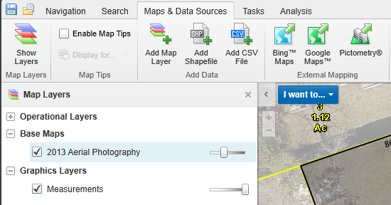 The “Show Layers” button located on the “Maps & Data Sources” tab.